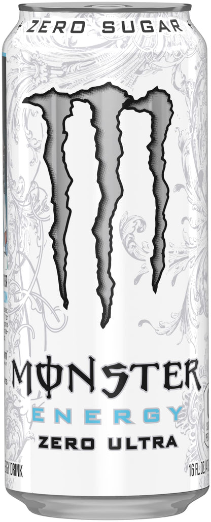 Monster Energy Zero Ultra, Sugar Free Energy Drink, 16 Ounce