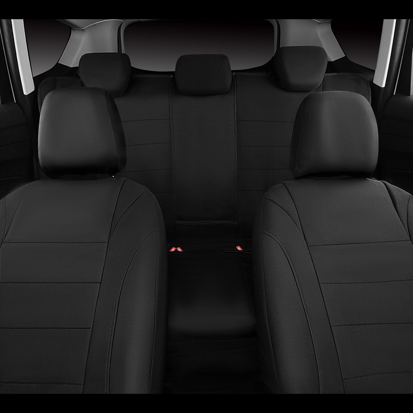 CAR PASS Waterproof Car Seat Covers Front Seats Only with 5mm Composite EVA, Neoprene Car Seat Cover with Separate Headrest Cover, Quick Setup Universal Fit for Car SUV Trucks,Airbag Compatible（Gray