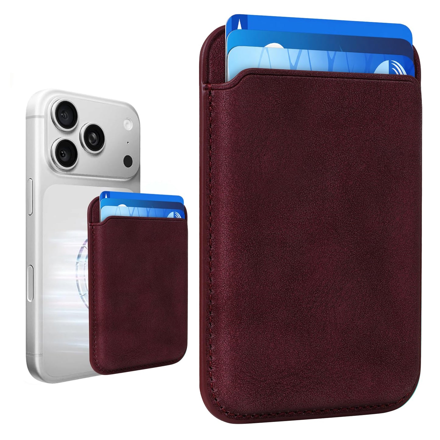 Magnetic Wallet Cell Phone Card Holder for Phone Case with Mag-Safe