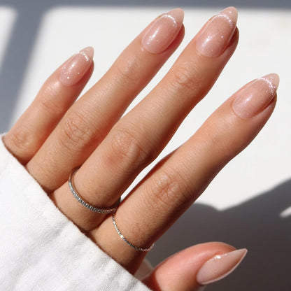 Glamnetic Press On Nails - Short Almond, Glossy Fake Nails 24 Pc Full Kit