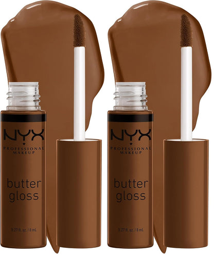 NYX PROFESSIONAL MAKEUP Butter Gloss, Non-Sticky Lip Gloss - Praline (Deep Nude)