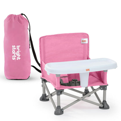 Bright Starts Pop 'N Sit Portable Booster, Indoor/Outdoor Use, Floor Seat with Feeding Tray, Teal, 6 Mos - 3 Yrs