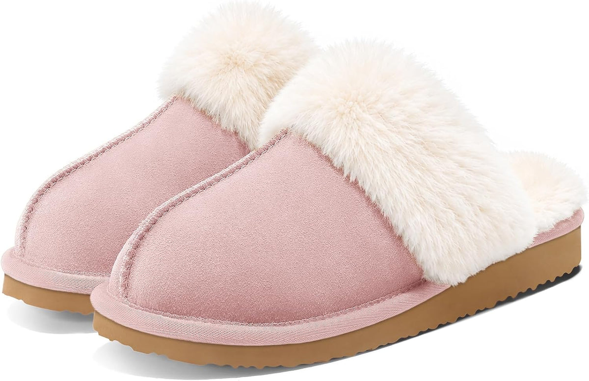 Litfun Fuzzy Slippers for Women Memory Foam Indoor House Shoes
