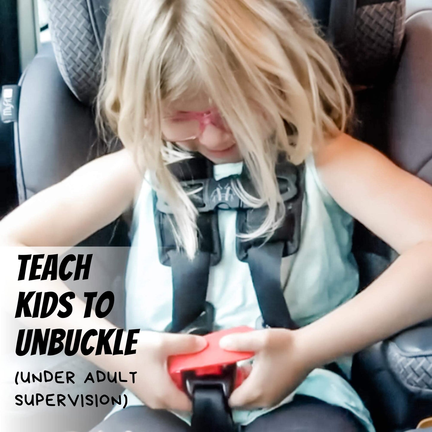 UnbuckleMe Car Seat Buckle Release Tool - Easy Opener Aid for Arthritis, Long Nails, Older Kids - Button Pusher for Infant, Toddler, Convertible 5 pt Harness car Seats - As Seen on Shark Tank (Aqua)