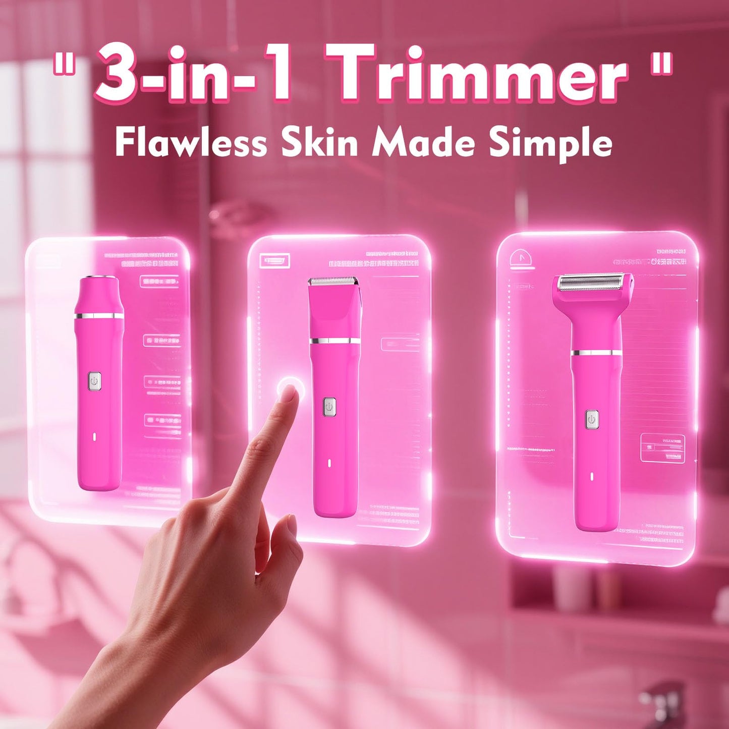 Risina 2-in-1 Bikini Trimmer for Women, Women's Electric Razor, Face Shaver