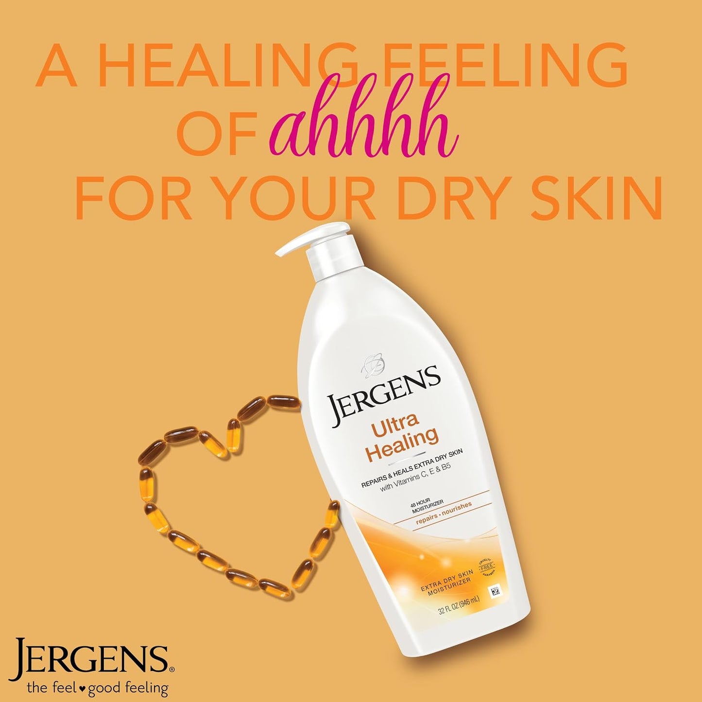 Jergens Ultra Healing Body Lotion, Moisturizer for Dry Skin, 32 fl oz