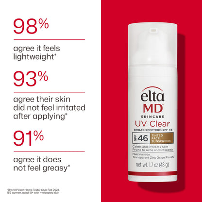 EltaMD UV Clear Face Sunscreen with Zinc Oxide, Oil-Free, SPF 46 and SPF 50