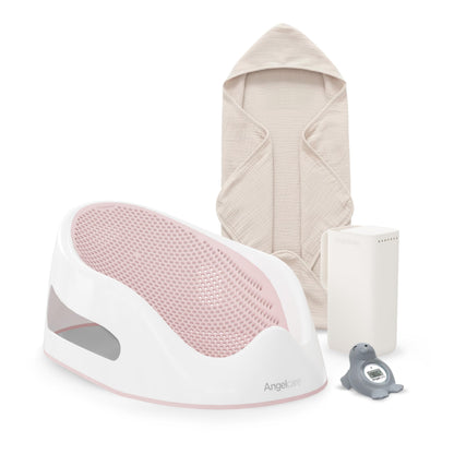 Angelcare Soft-Touch Baby Bath Support & Rinser Bundle, Aqua