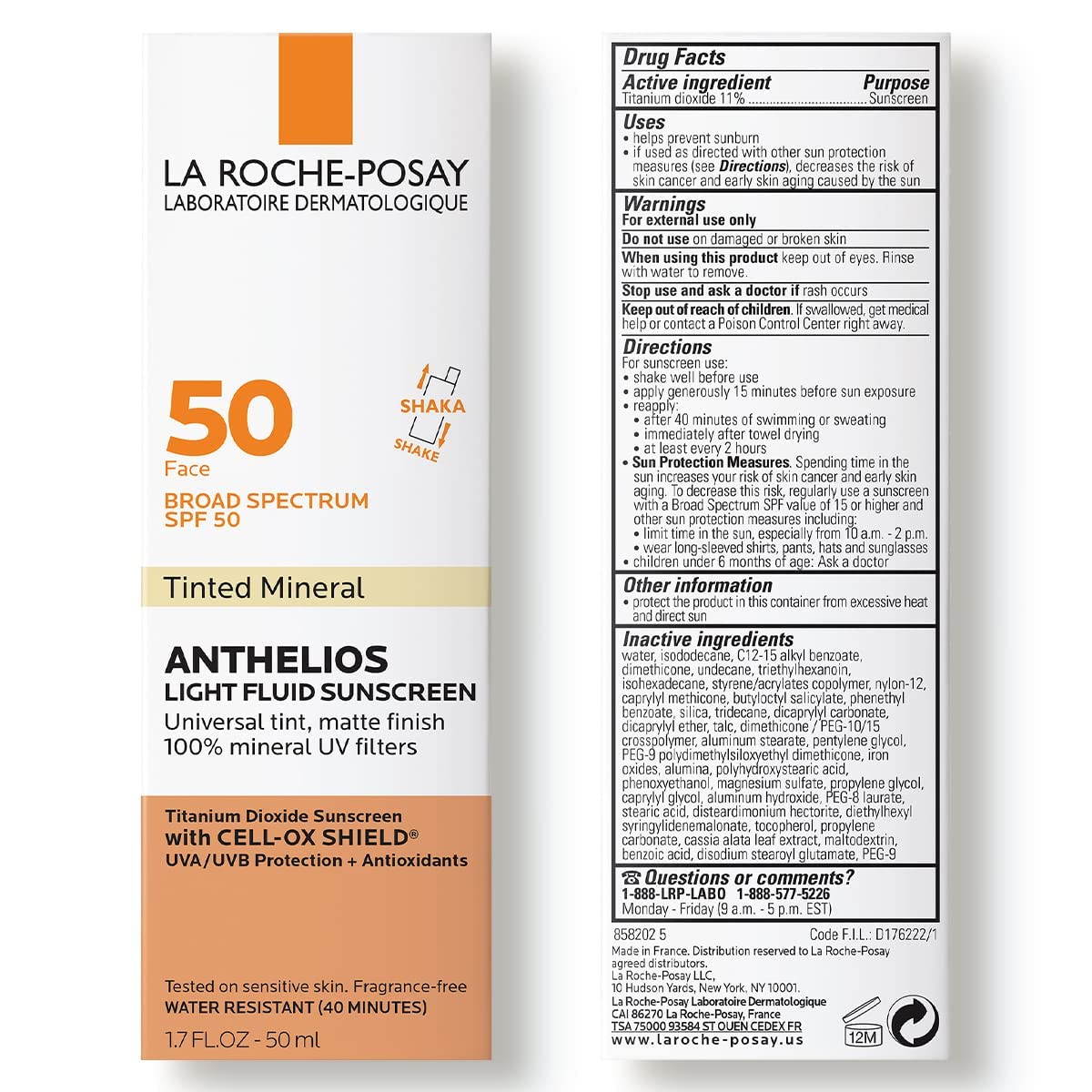 La Roche-Posay Anthelios Mineral Light Fluid Sunscreen for Face in 5 shades