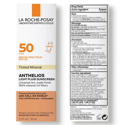 La Roche-Posay Anthelios Mineral Light Fluid Sunscreen for Face in 5 shades