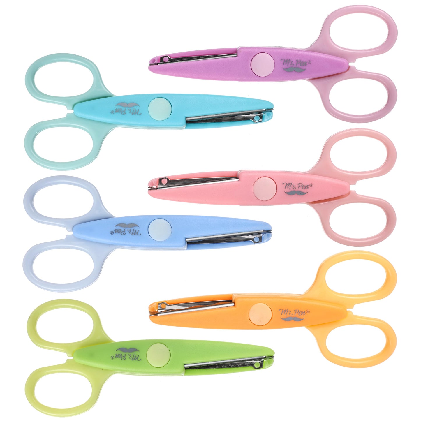 Mr. Pen- Craft Scissors Decorative Edge, 6 Pack, Bright Zig Zag Scissors