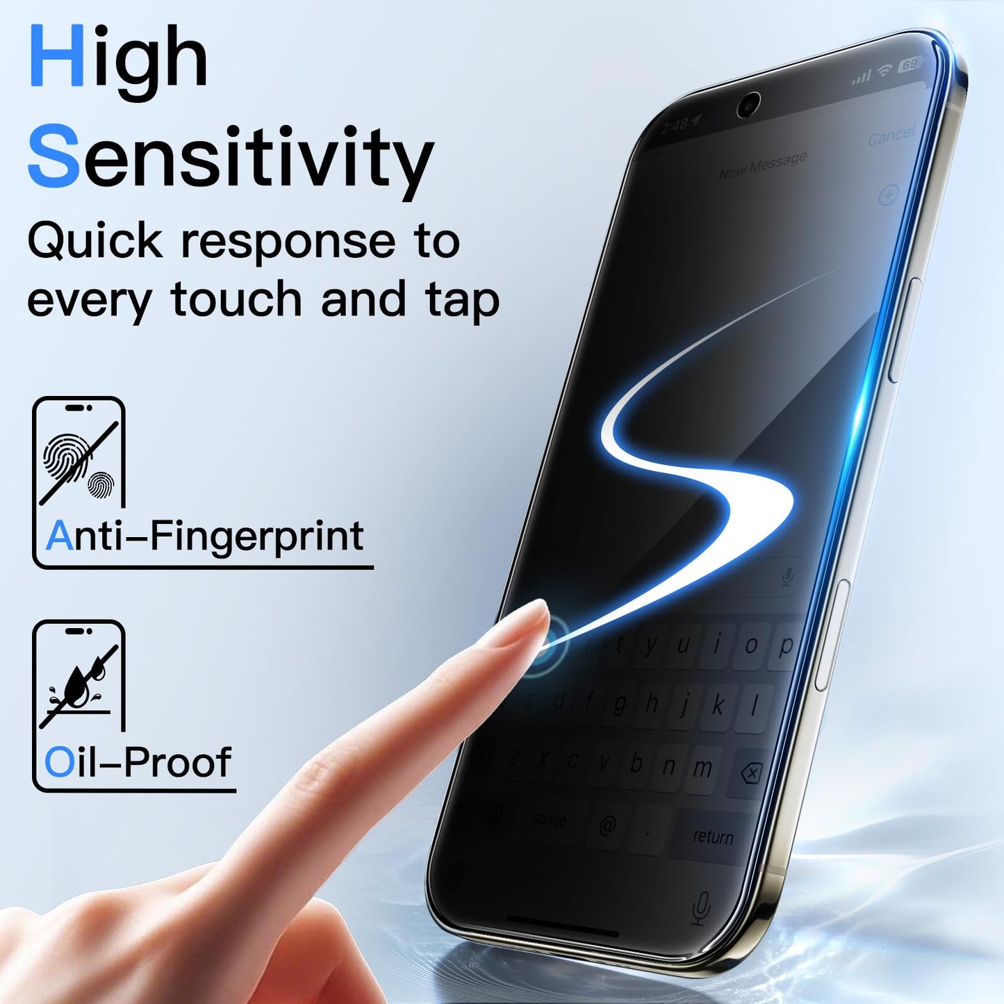 JETech Privacy Screen Protector for iPhone 17 Pro Max, 2-Pack