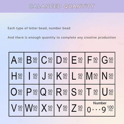 Looconi 810pcs Gold Letter Beads Square 6x6mm White Cube Acrylic Alphabet A-Z with Heart Pattern and Crystal Line for Jewelry Making