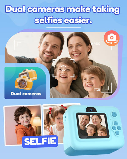Dylanto Kids Camera Instant Print,1080P Kids Instant Cameras that Print Photos,Christmas Birthday Gifts for Girls Age 3-12,Portable Toy for 3 4 5 6 7 8 9 10 Year Old Girls Boys Pink
