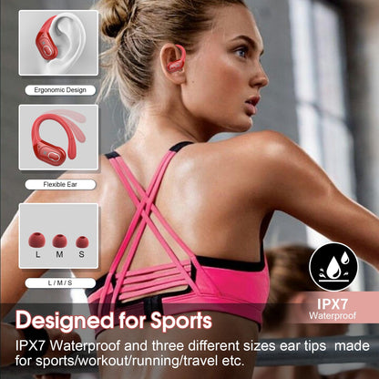 Wireless Earbuds 75H Bluetooth 5.4 Sport Headphones with Earhooks, Black