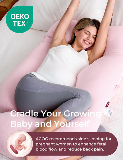 Momcozy Pregnancy Pillow for Sleeping - U Shaped Full Body Maternity Pillow