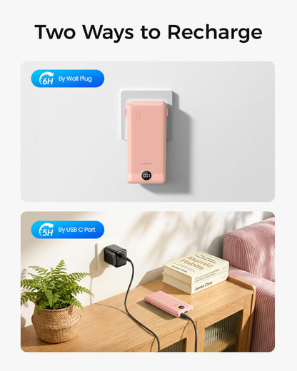 VEGER Portable Charger for iPhone, Power Bank Built in Cables and Wall Plug