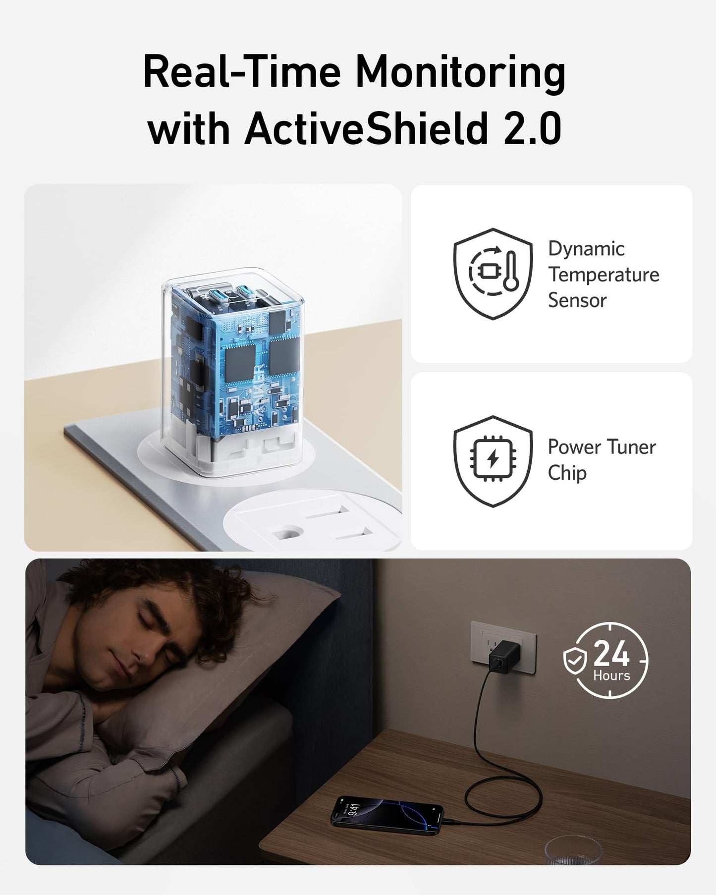Anker Nano Phone Charger,47W Max 2-Port GaN Fast Charger USB C
