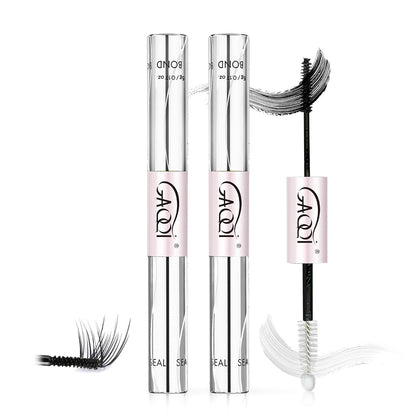 GAQQI Lash Cluster Glue, Waterproof Bond and Seal Lash Glue, Black - 2PCS