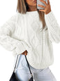 Trendy Queen Women's Oversized Cable Knit Sweaters 2026 Fall Outfits