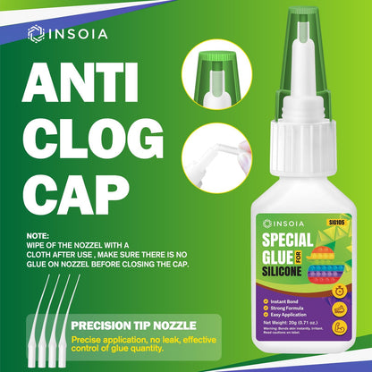 INSOIA Super Medium CA Glue, 20g, Strong Bond, with Precision Tips