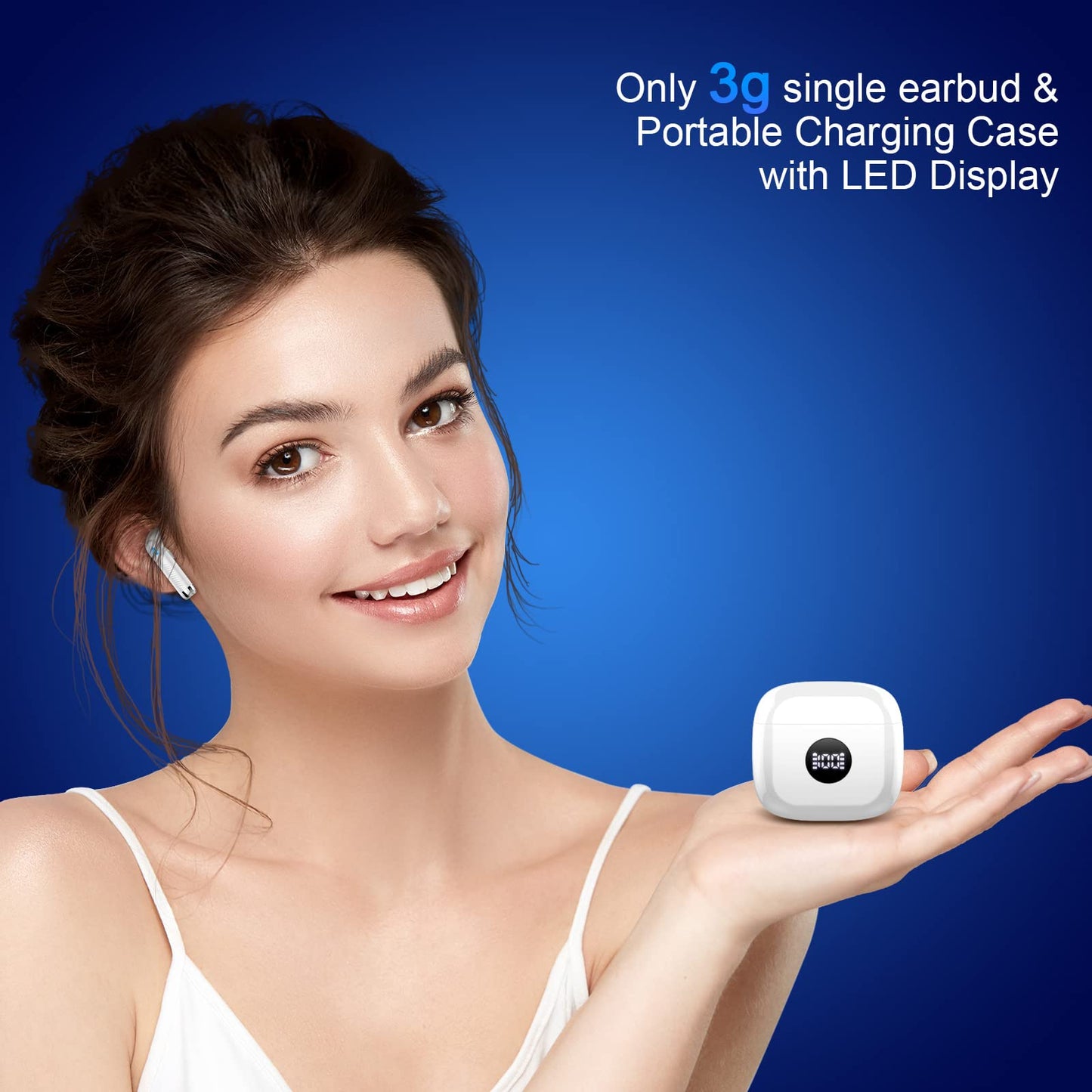 Wireless Earbuds, Bluetooth 5.4 Ear Buds, LED Power Display, 6D Bass Stereo