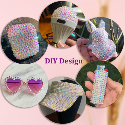 Rainbow Flatback Rhinestones for Crafting and 3PCS B7000 Glue (Set 1), 2 Boxes of 4500 PCS Resin Rhinestones Gems Charms for Bedazzling DIY Crafts Tumblers Shoes Fabric Clothing Nail Art
