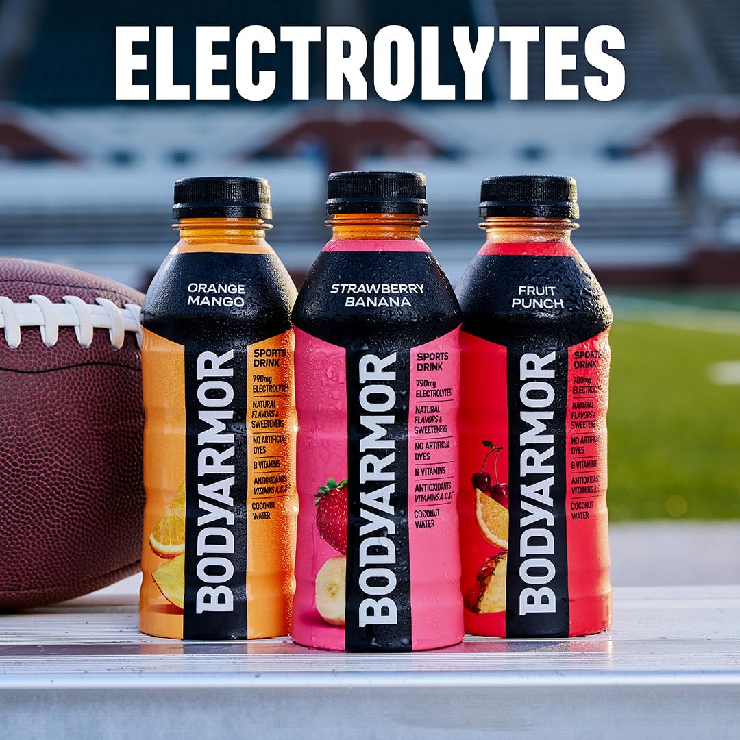 BODYARMOR Sports Drink, Strawberry Banana, Electrolyte Drink Hydration, 12 Fl Oz Bottles (8 Pack), Flavored Coconut Water with B Vitamins & Antioxidants