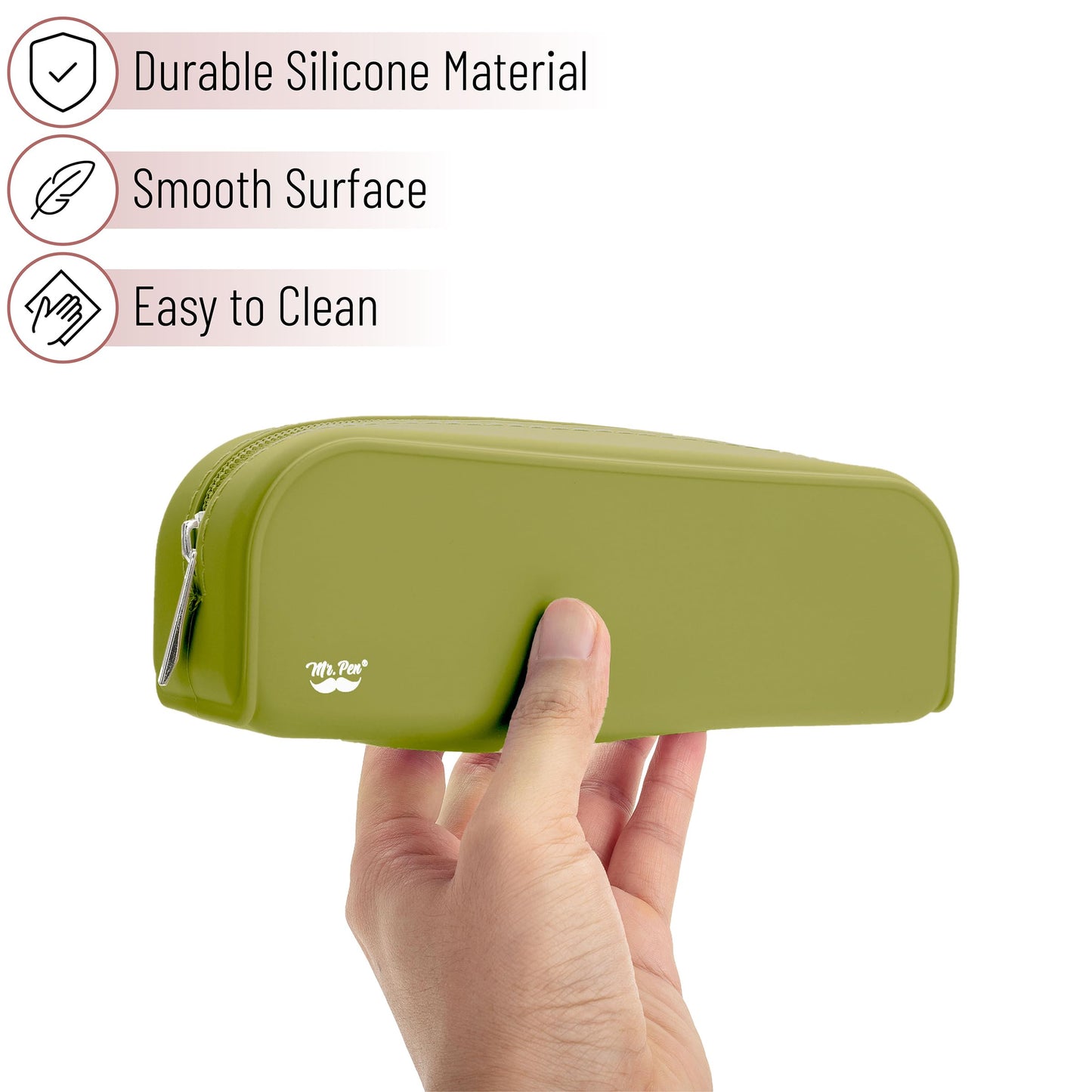 Mr. Pen- Silicone Pencil Case, Aesthetic Pencil Bag for Women, Makeup Pouch
