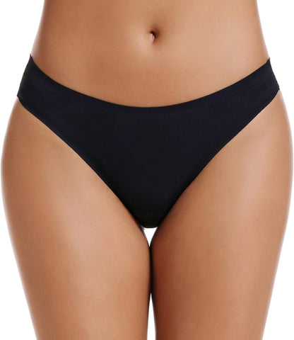 voenxe Seamless Women Underwear Thongs,No Show Ladies Workout Thong,5 Pack