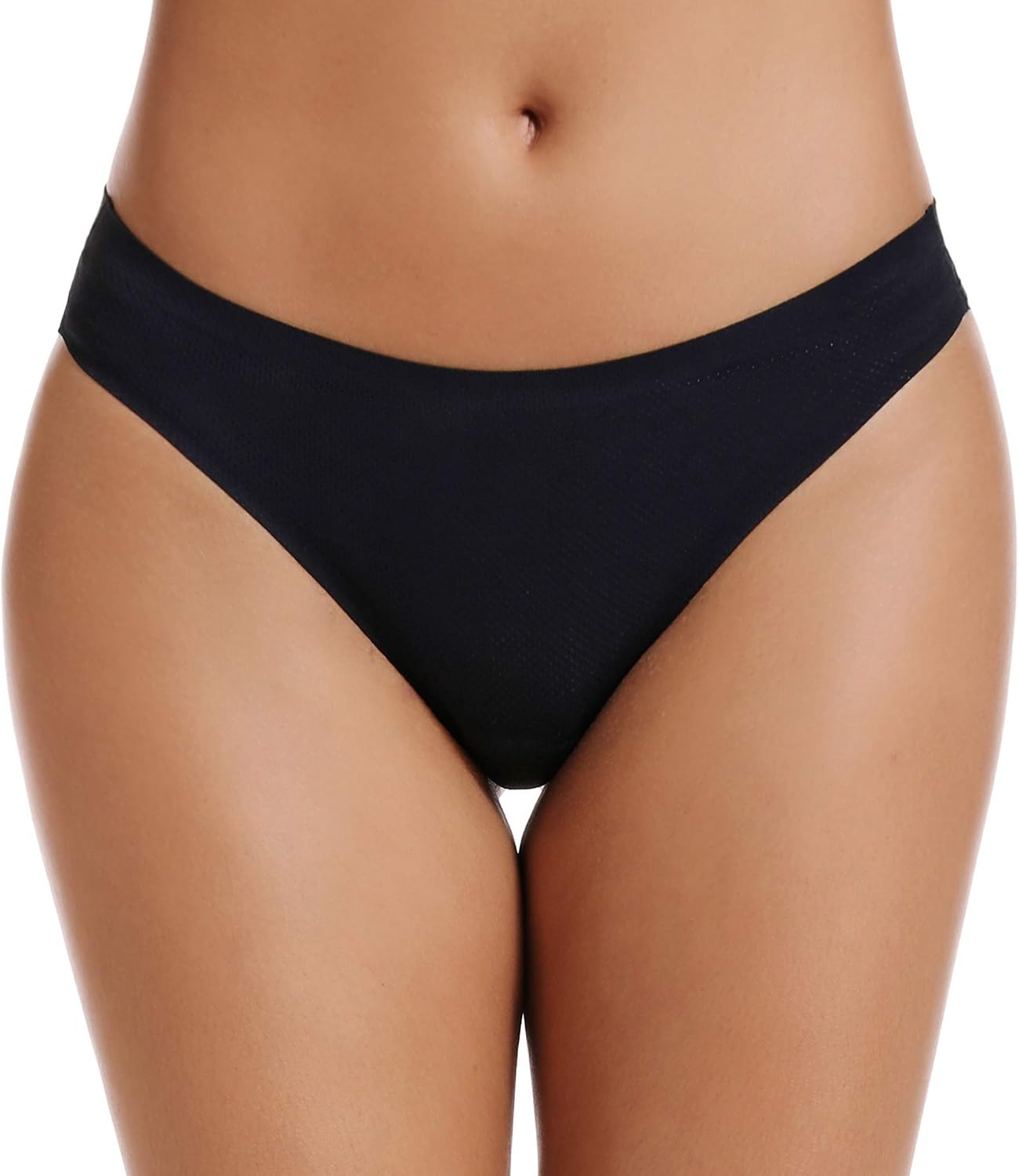 voenxe Seamless Women Underwear Thongs,No Show Ladies Workout Thong,5 Pack
