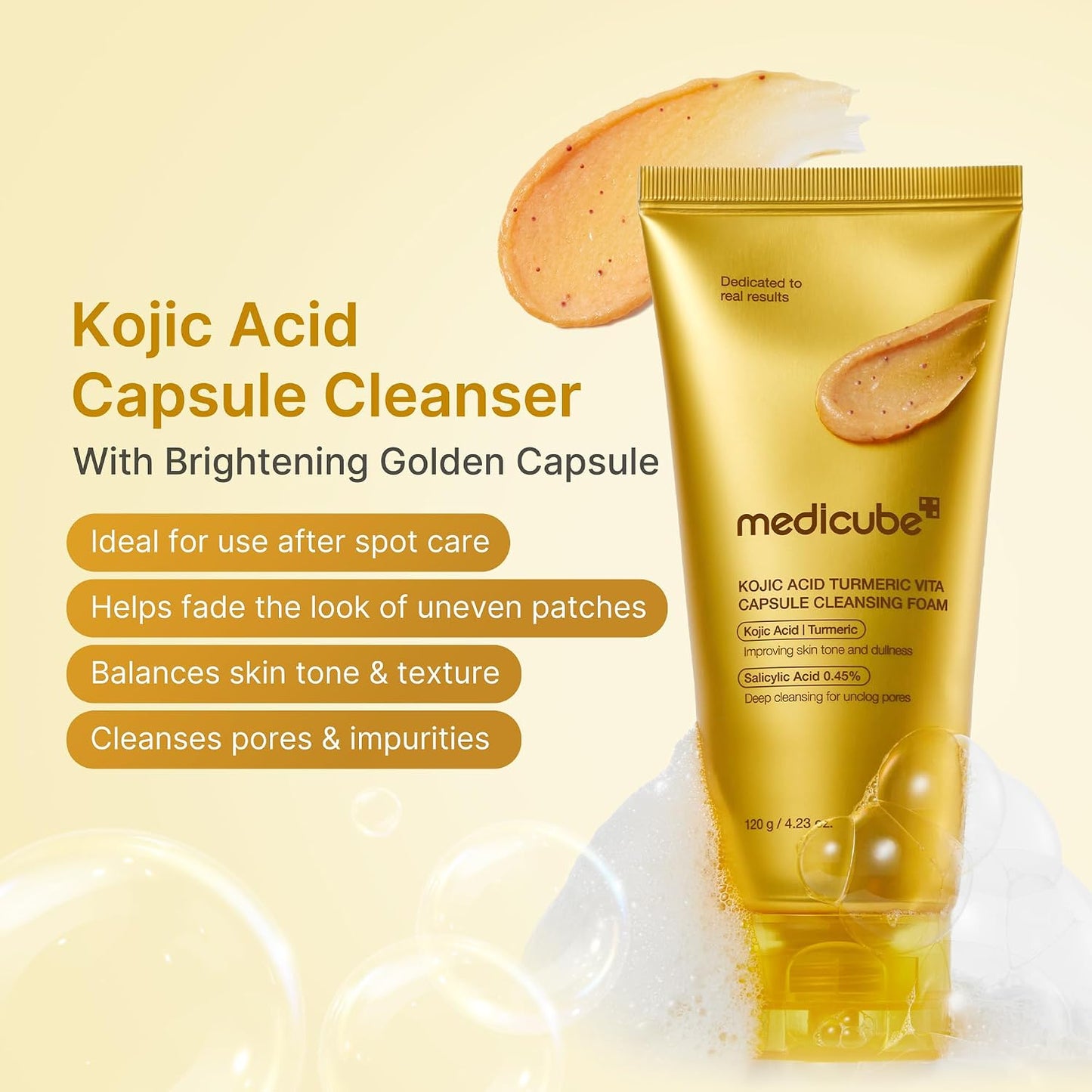 medicube Facial Cleanser Turmeric Capsule Foam Cleanser