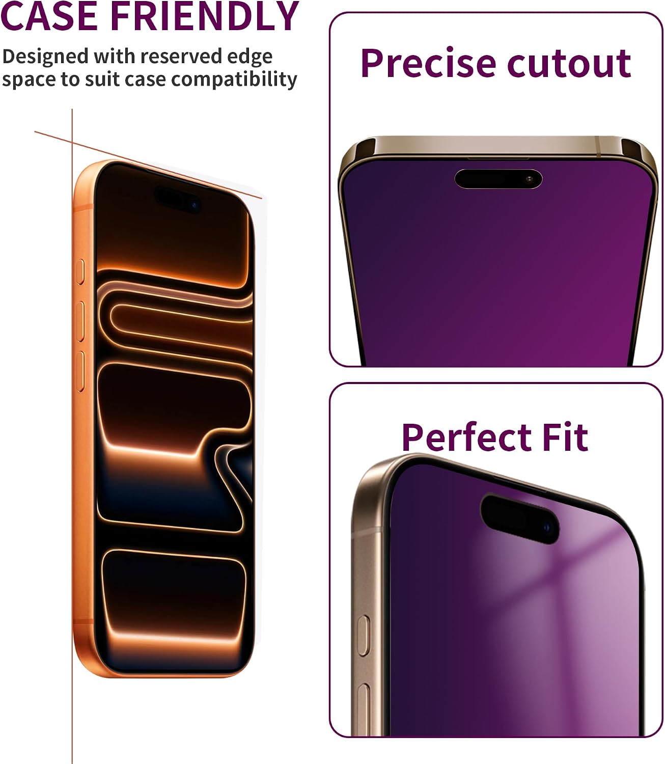 2 Pack Privacy Screen Protector for iPhone 17 Pro Max Tempered Glass 6.9'' Private Saver Anti-Spy Eye Protection Anti-Scratch Full Coverage No Bubble