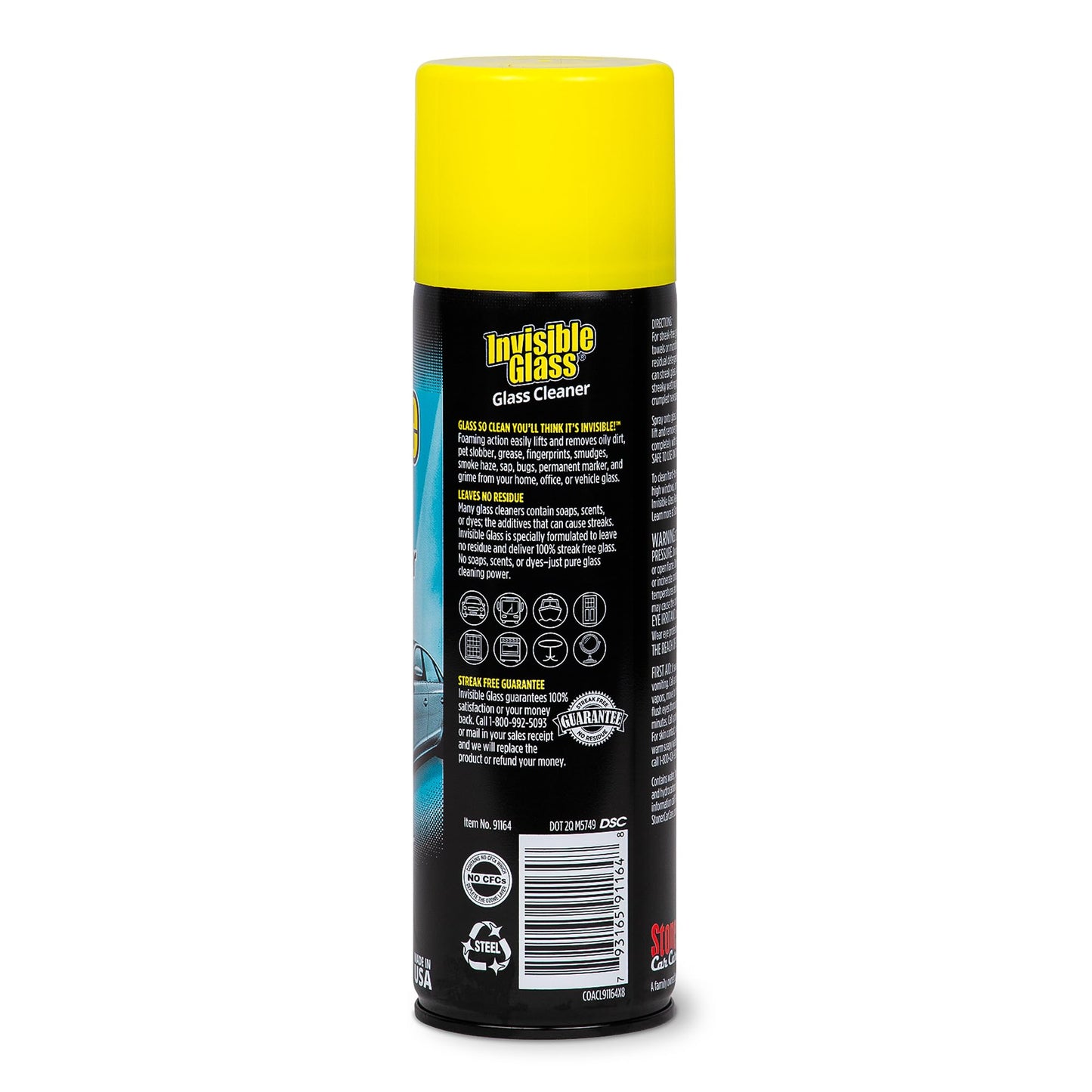 Invisible Glass 91164-2PK Premium Aerosol Glass Cleaner Spray for Car Windshields and Windows, Automotive and Home Window Cleaner, Streak-Free, Ammonia-Free, Tint-Safe – 19 oz (Pack of 2)