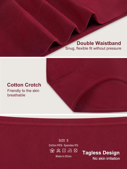 Vevmon Cotton Underwear for Women High Waisted Soft Ladies Panties 5 Pack