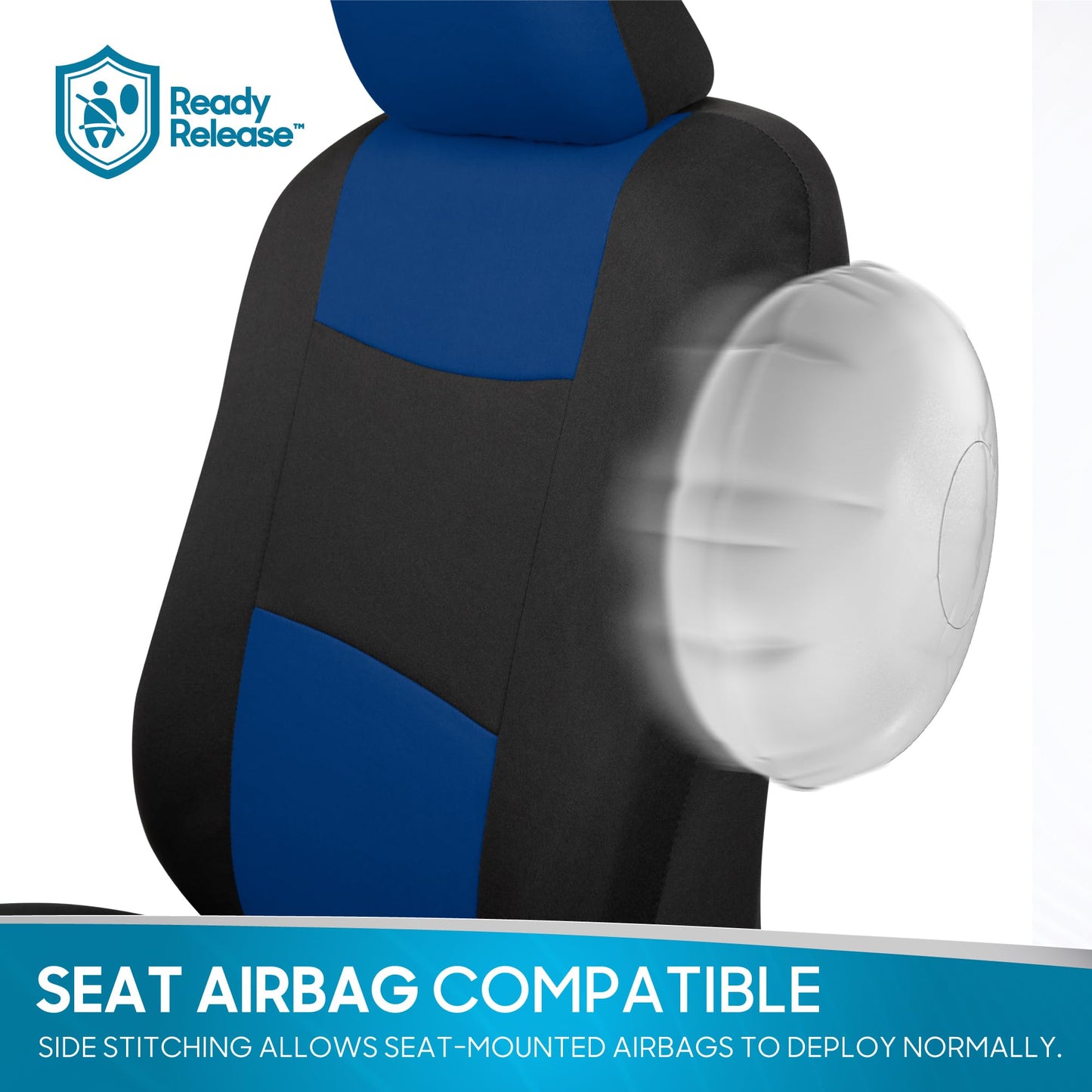 BDK PolyPro Car Seat Covers Full Set in Solid Black, Front and Rear Split Bench Seat Covers for Cars, Easy to Install Car Seats Cover Set and Accessories for Auto Trucks Van SUV - Solid Black
