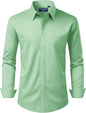 Alimens & Gentle Men's Dress Shirt Regular Fit Stretch Stain Shield Long Sleeve Solid Business Wedding Button Down Shirts