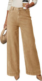 Dokotoo Women's Casual High Waisted Jeans Stretch Wide Leg Loose Denim Pant