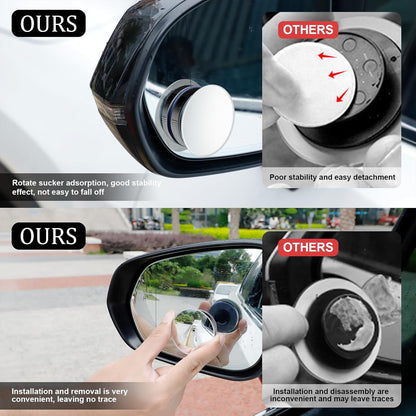 LivTee Blind Spot Car Mirror, HD Glass Frameless Convex Side Mirror Blindspot, Wide Angle Rear View Mirrors for SUVs, Trucks and RVs - Car Accessories