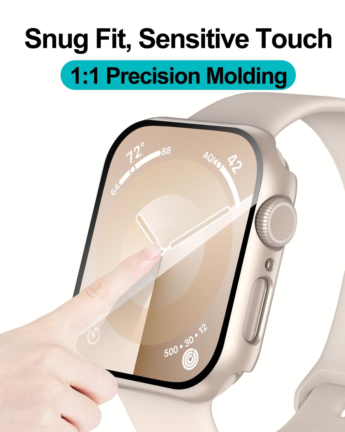 Smiling 2 Pack Case Compatible with Apple Watch SE 3 (2025)/ SE 2/ SE/Series 6/5/4 40mm with Tempered Glass Screen Protector, Hard PC Case Overall Protective Cover- 1 Blue+ 1 Transparent