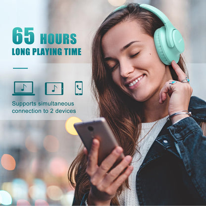 KVIDIO Bluetooth Headphones Wireless Over Ear Headsets 65H Playtime