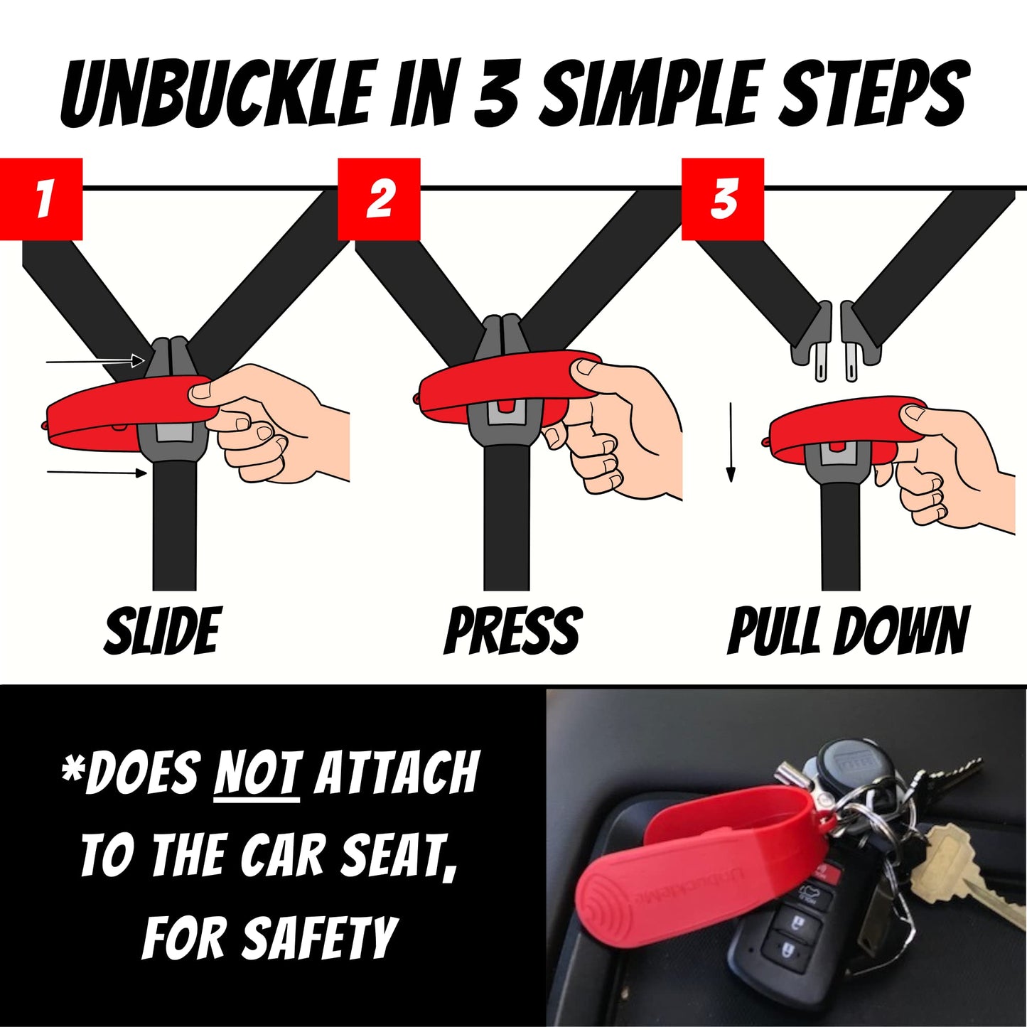 UnbuckleMe Car Seat Buckle Release Tool - Easy Opener Aid for Arthritis, Long Nails, Older Kids - Button Pusher for Infant, Toddler, Convertible 5 pt Harness car Seats - As Seen on Shark Tank (Aqua)