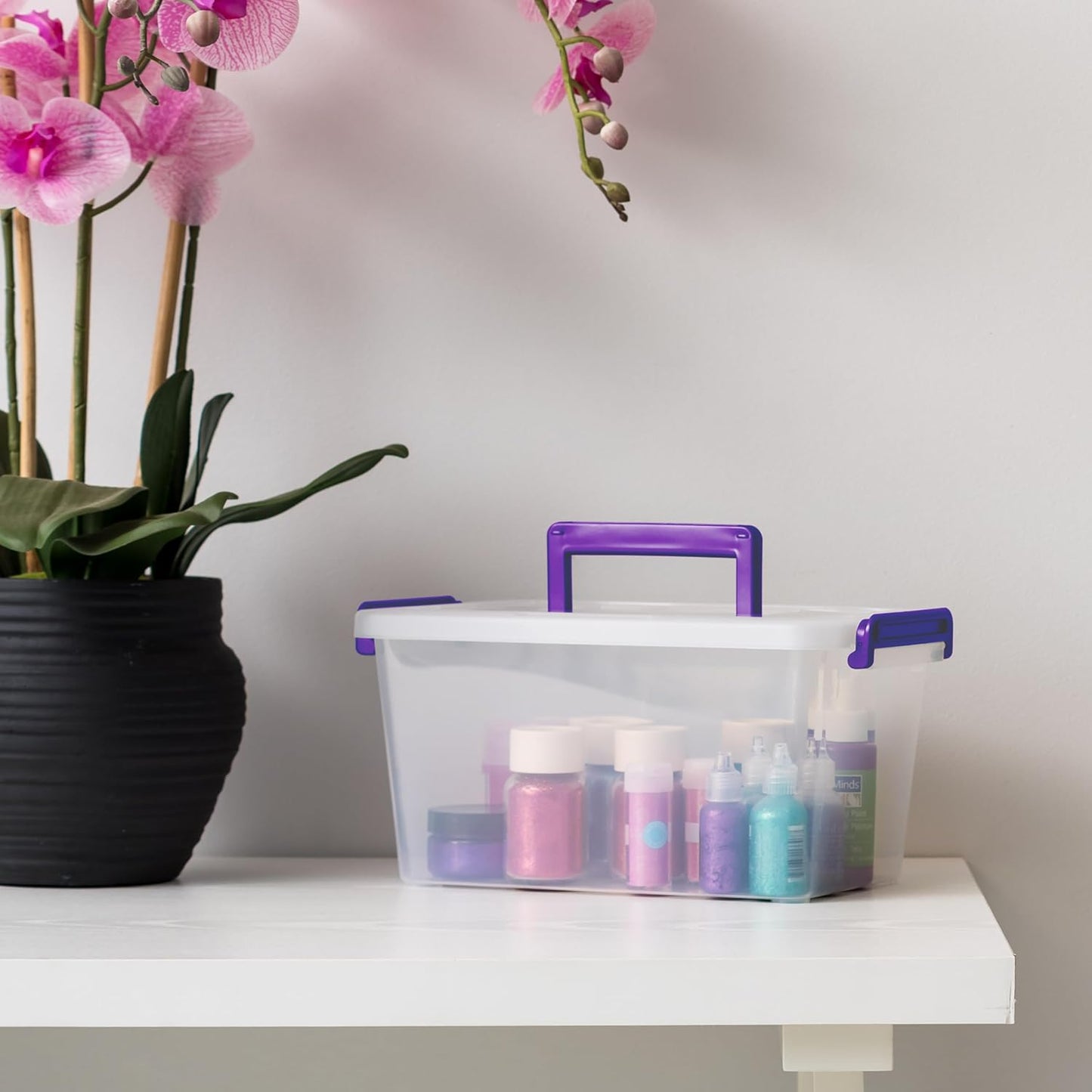IRIS USA Storage Bins with Lids |Made in USA| 5 Qt - (6-Pack) - Clear