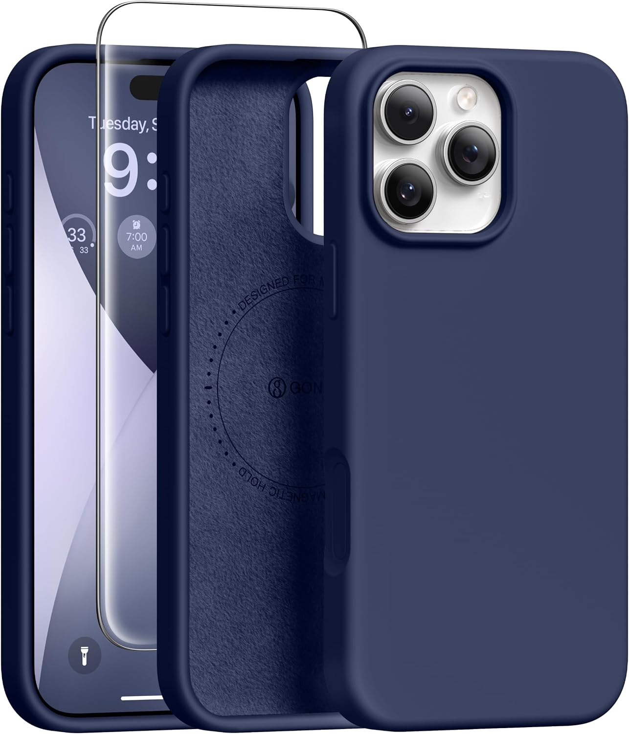 GONEZ Magnetic for iPhone 17 Pro Max Case, Silicone Cover Stone