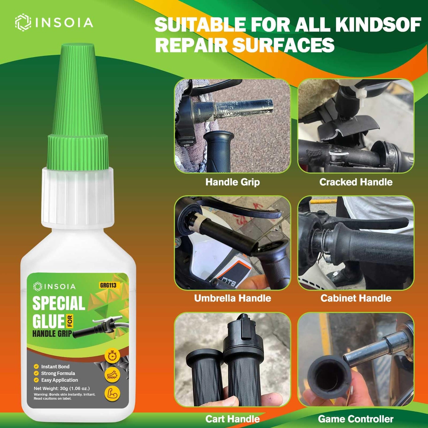 INSOIA Super Medium CA Glue, 20g, Strong Bond, with Precision Tips