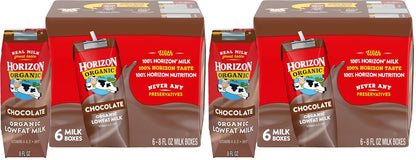 Horizon Organic Shelf Stable Whole Milk Boxes, Pack of 18-8g Protein per Serving
