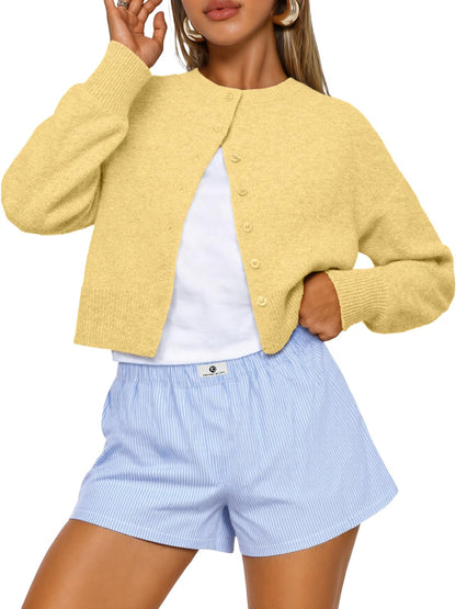 Trendy Queen Cropped Cardigan Sweaters for Women Fall Fashion Clothes 2026