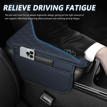 Stacool Upgraded Car Center Console Cover,Microfiber Leather Car Armrest Cover Cushion with 2 Storage Bags,Universal Car Armrest Storage Box (Black)
