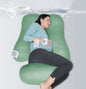 MOON PARK Pregnancy Pillows for Sleeping - U Shaped Full Body Maternity Pillow with Removable Cover - Support for Back, Legs, Belly, HIPS - 65 Inch - Aquamarine