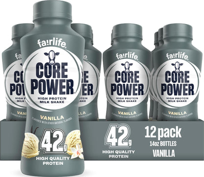 Core Power Elite High Protein Shake, Chocolate, 42g Bottle, 14oz, 12 Pack